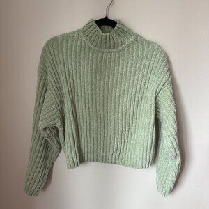 H&M Divided ribbed chenille mock neck sweater